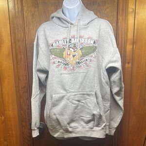 Harley-Davidson Gray Sweatshirt Classic HoodieLoony Toons Harley Davidson Hoodie